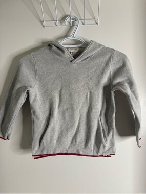 Me & Henry Pullover Sweater Hoodie Gray with Red Accents & Front Pocket 6/7Y